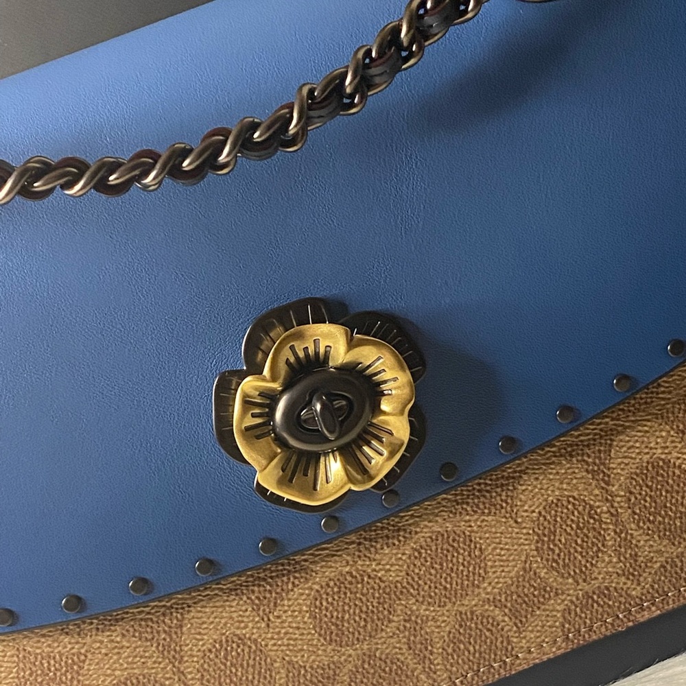 Coach Parker Crossbody Deep Blue with Rivets - Picture 2 of 16